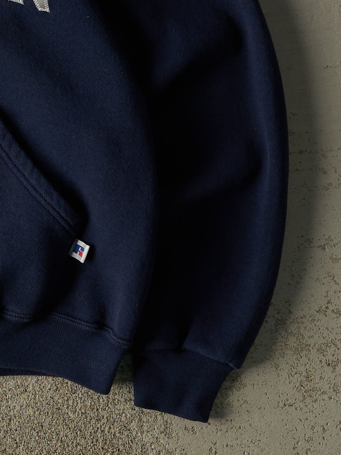 Vintage Y2K Navy Blue University of Western Ontario Embroidered Russell Athletic Hoodie (S)