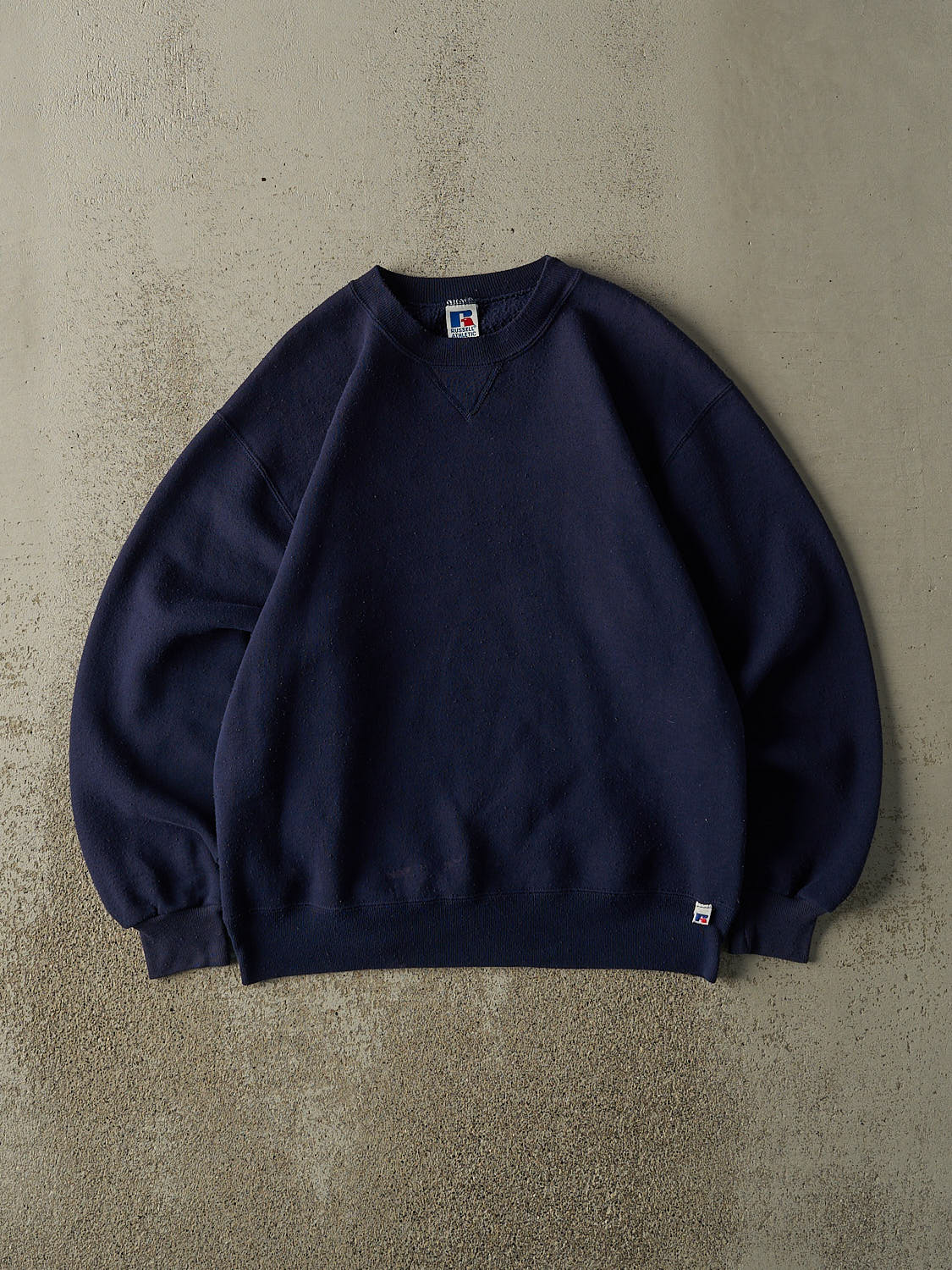 Vintage 90s Navy Blue Russell Athletic Blank Crewneck (M/L)