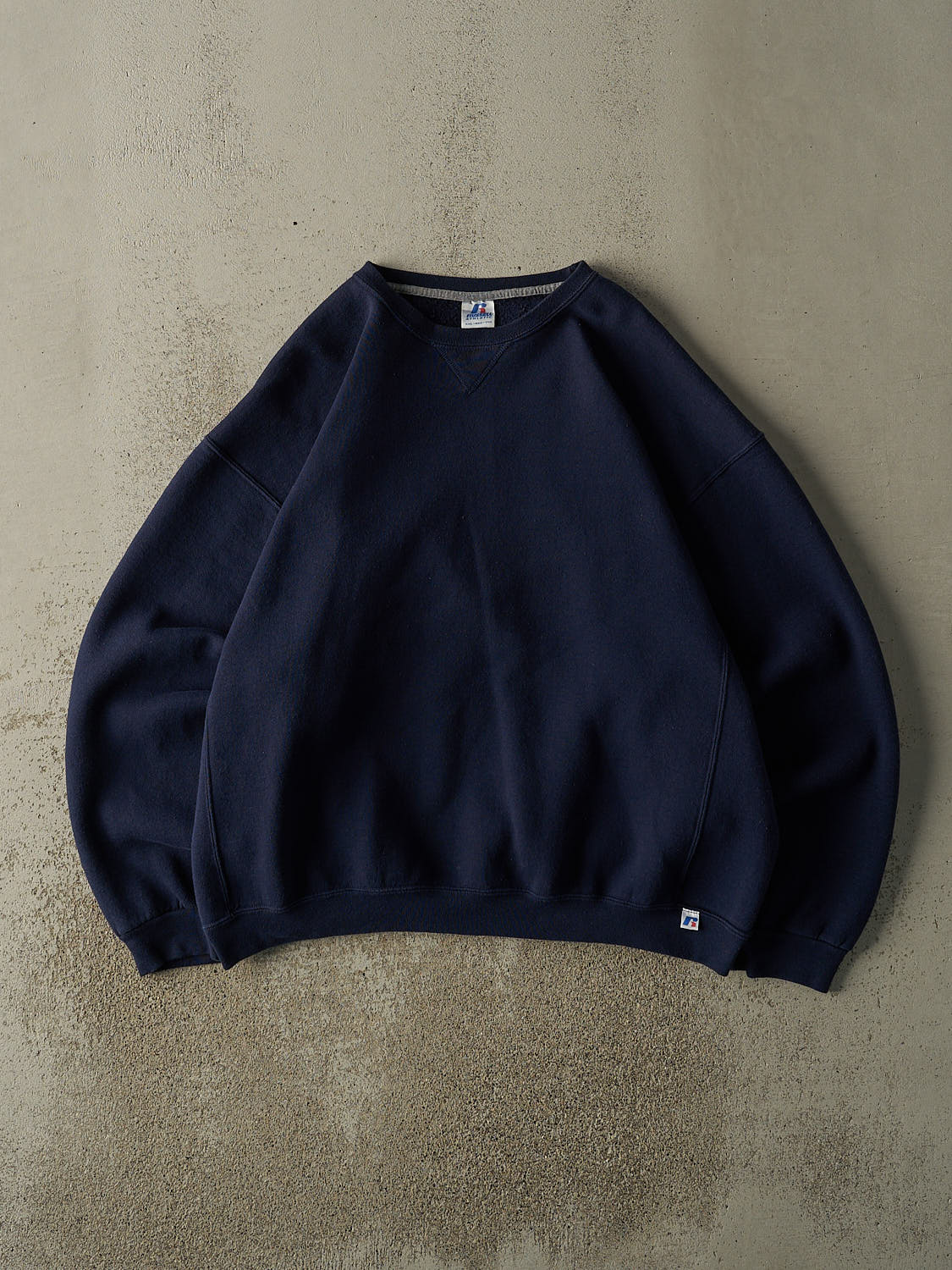 Vintage Y2K Navy Blue Russell Athletic Blank Crewneck (XXL)