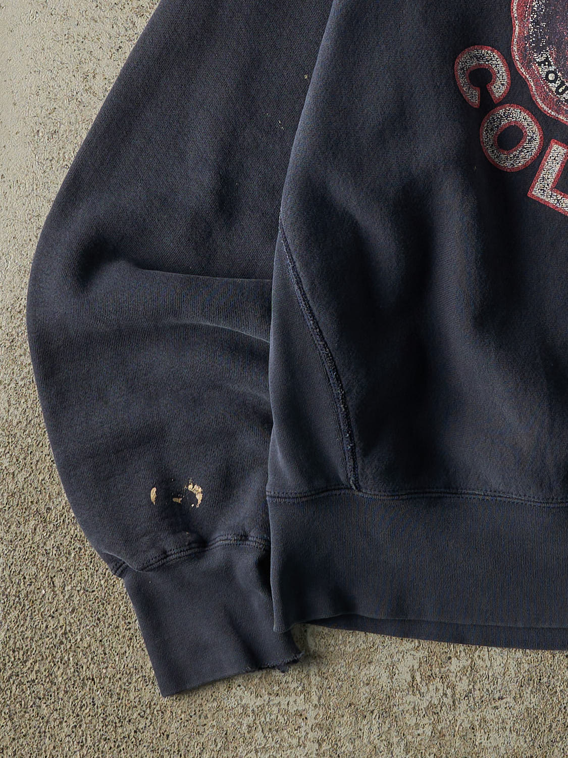 Vintage 90s Sun Faded Navy Davis College Crewneck (M)