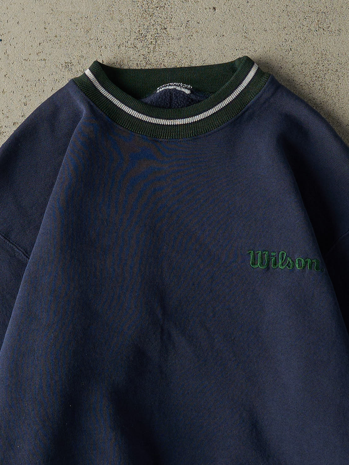 Vintage 90s Navy Blue Wilson Embroidered Crewneck (S/M)