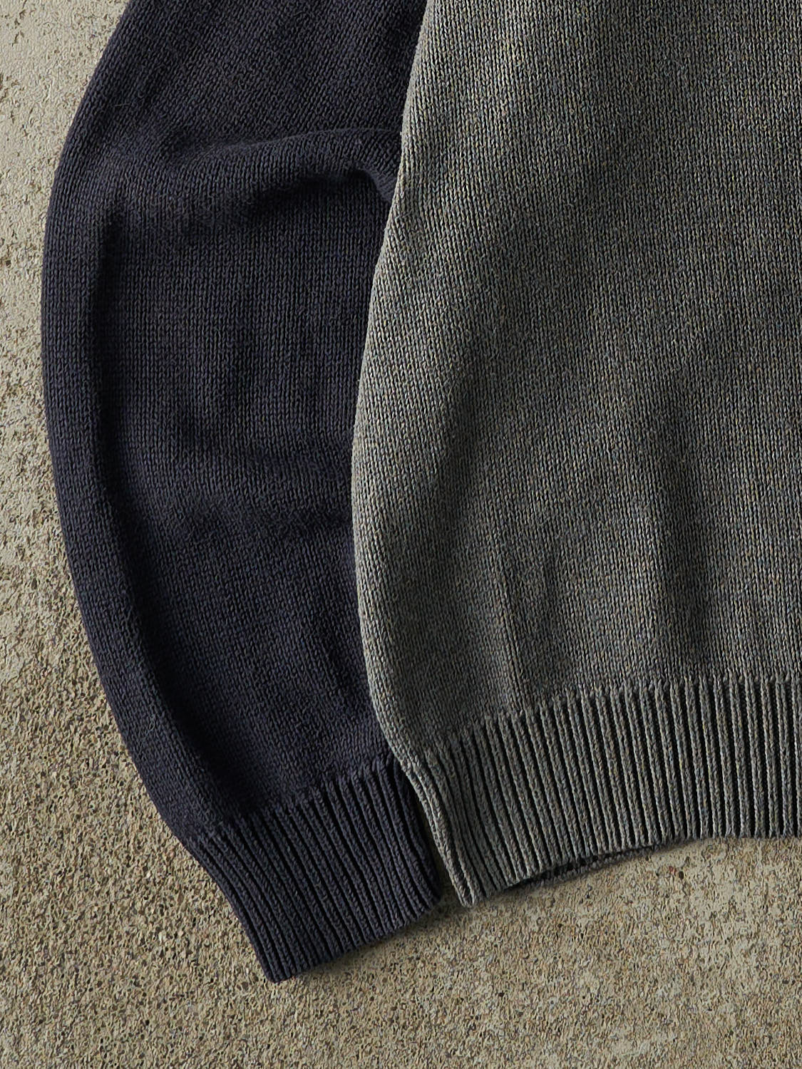 Vintage 90s Navy Blue & Grey Knit Pullover (L)