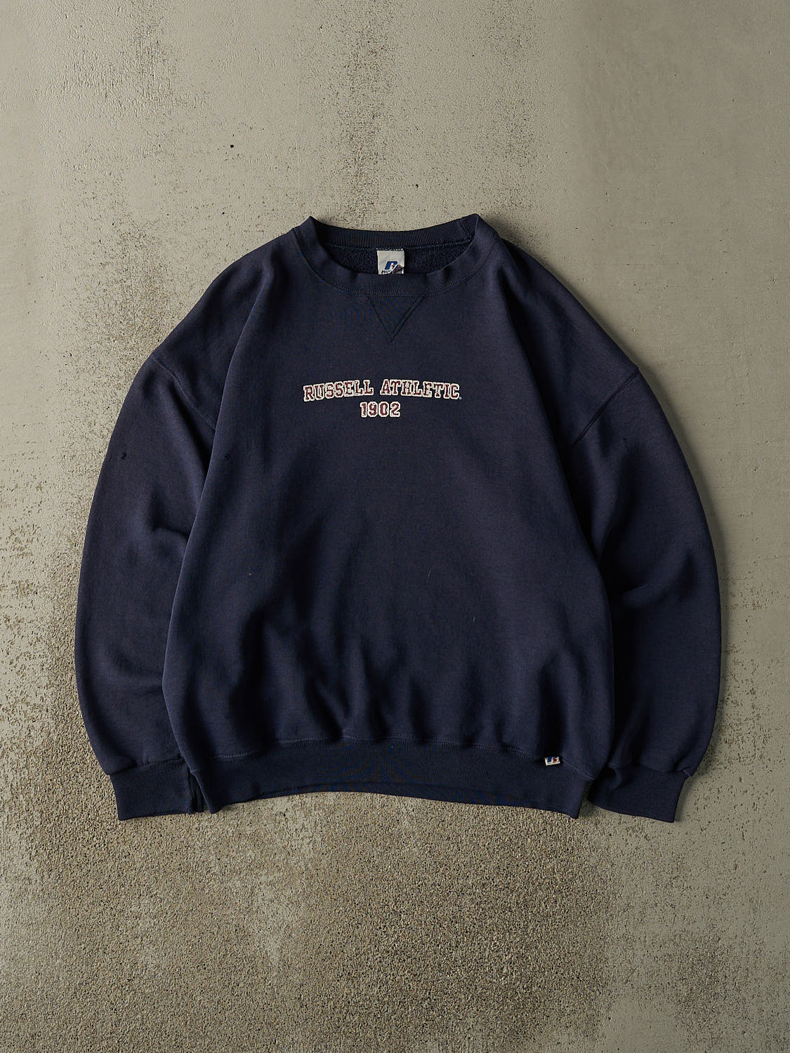 Vintage Y2K Navy Blue Russell Athletic Logo Crewneck (L)