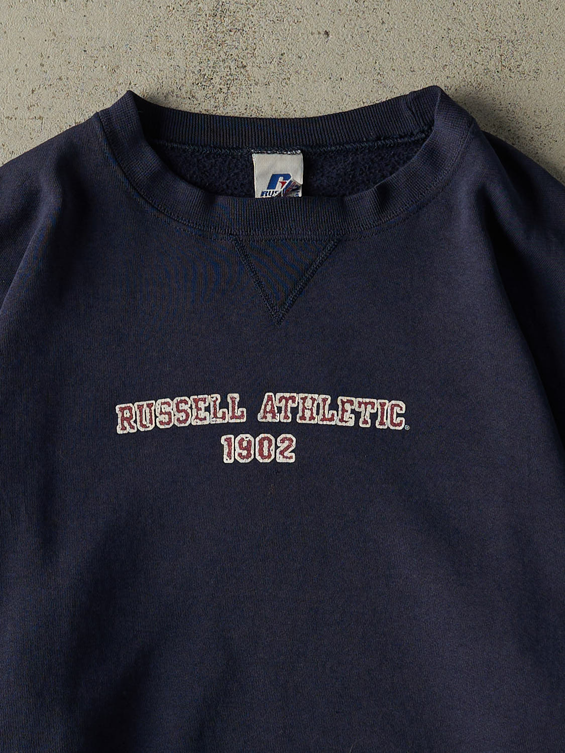 Vintage Y2K Navy Blue Russell Athletic Logo Crewneck (L)