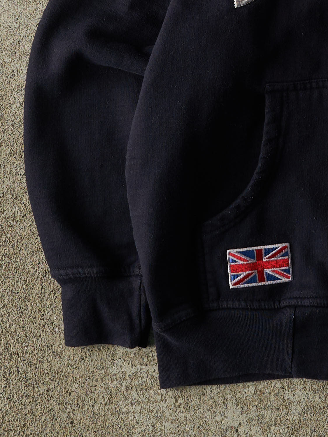 Vintage Y2K Navy Blue London England Embroidered Zip Up Hoodie (XS/S)