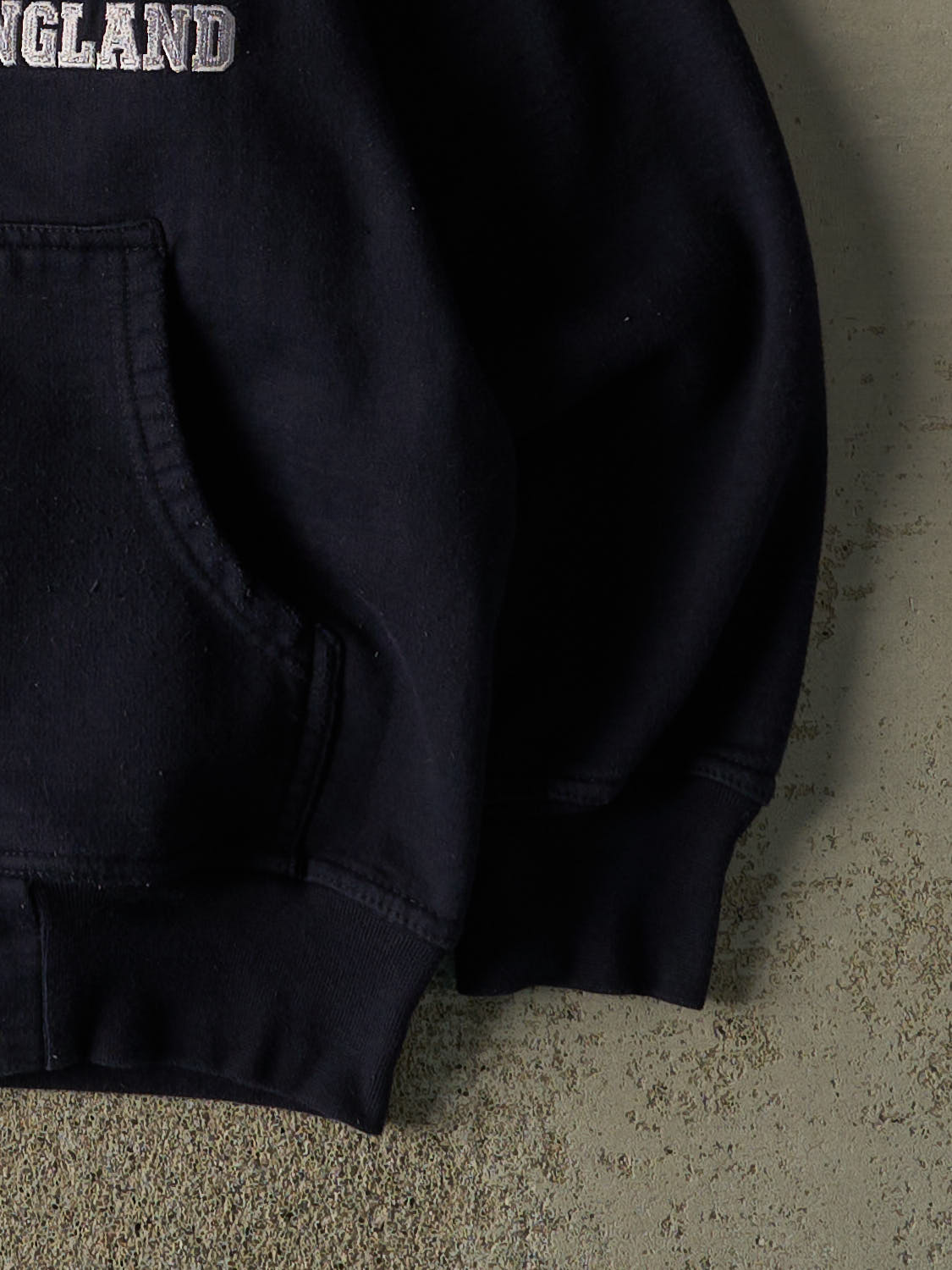 Vintage Y2K Navy Blue London England Embroidered Zip Up Hoodie (XS/S)