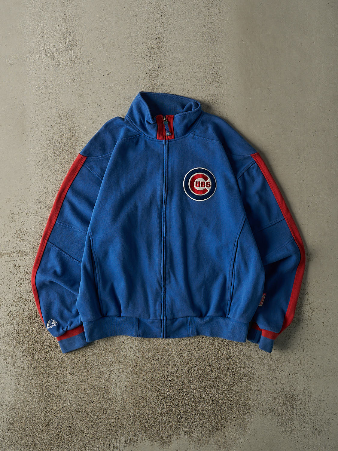 Vintage Y2K Blue Chicago Cubs Embroidered Zip Up Sweatshirt (L)