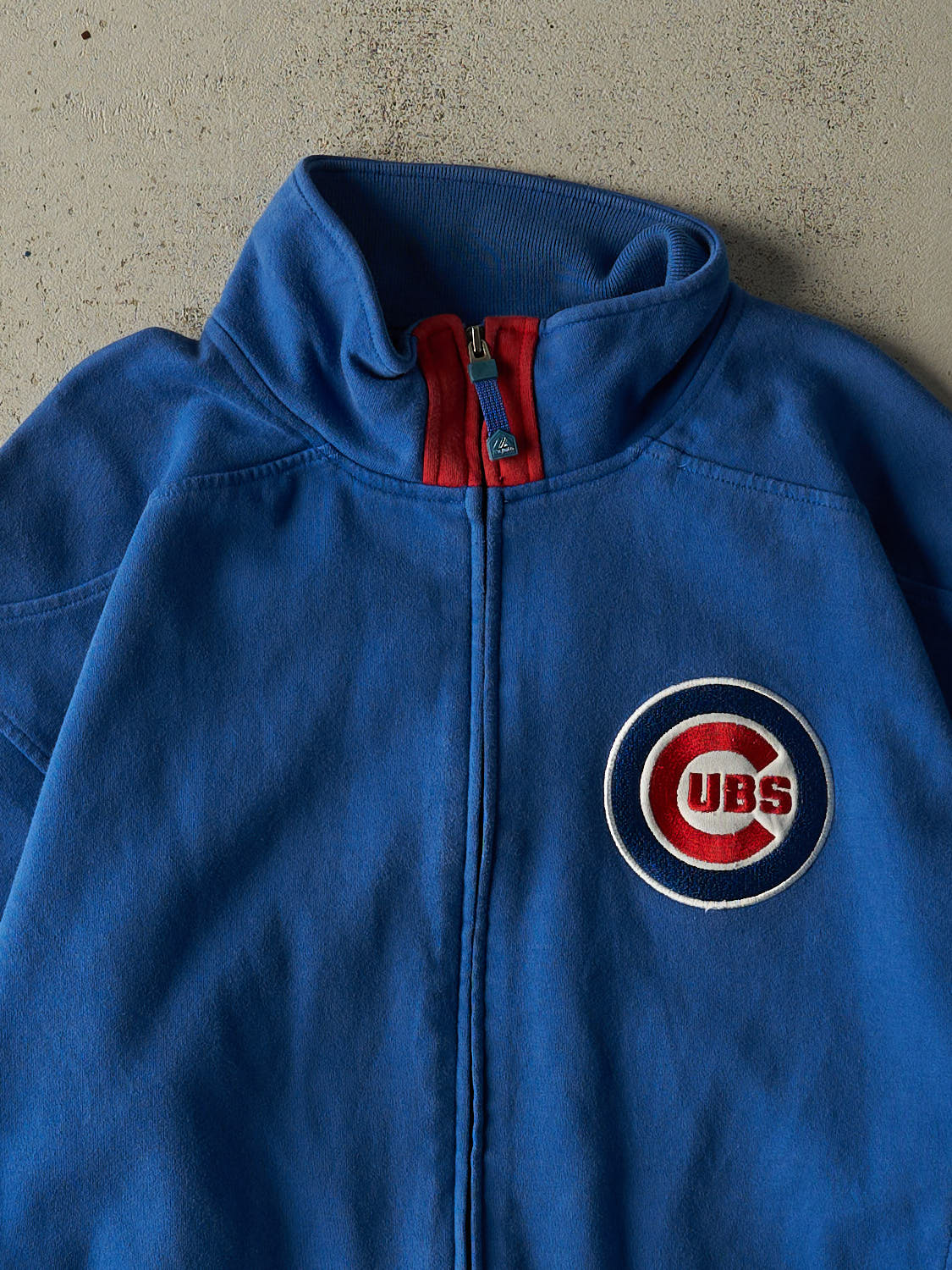 Vintage Y2K Blue Chicago Cubs Embroidered Zip Up Sweatshirt (L)