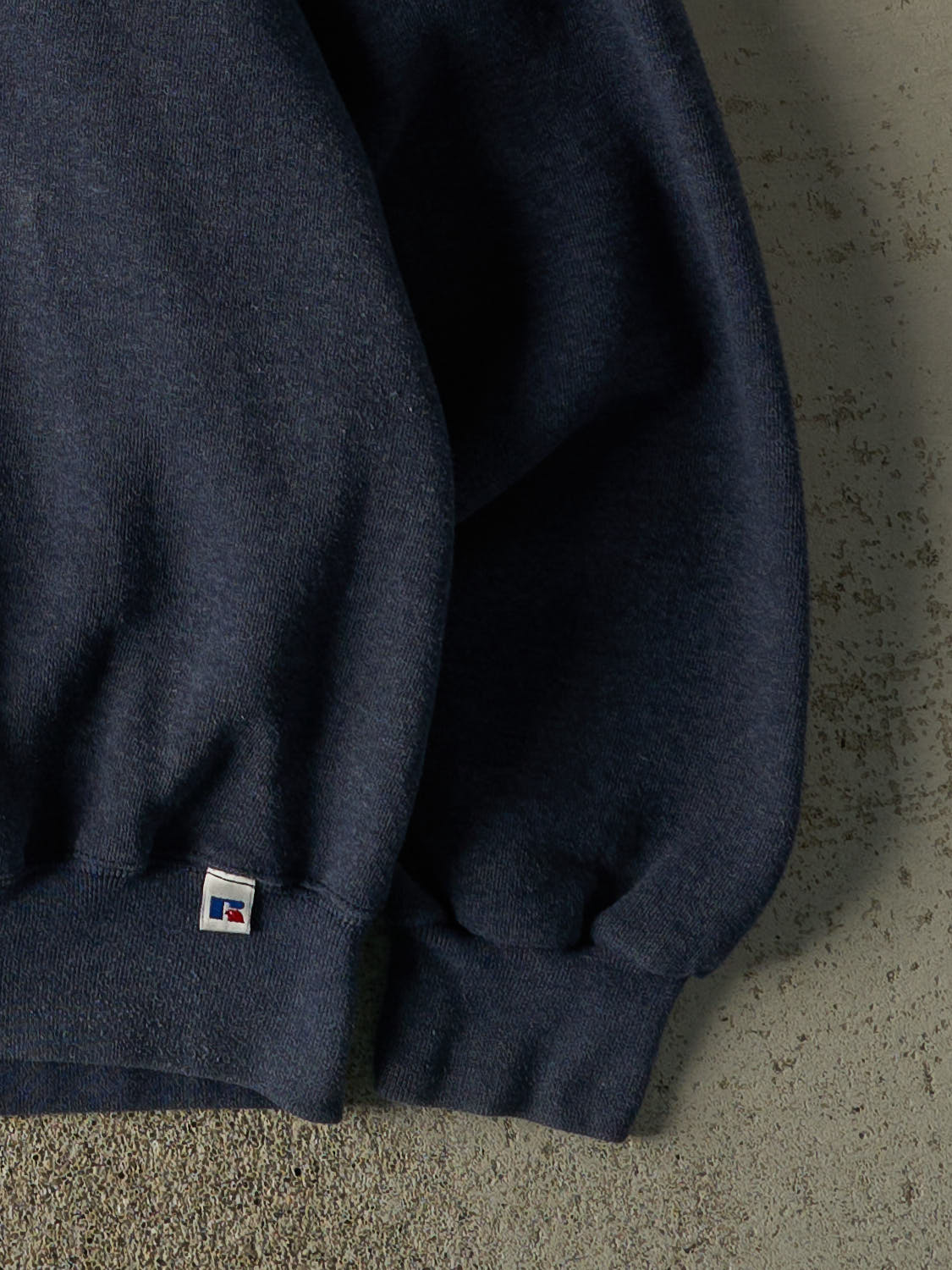 Vintage 90s Washed Navy Blue Russell Athletic Blank Crewneck (XL)