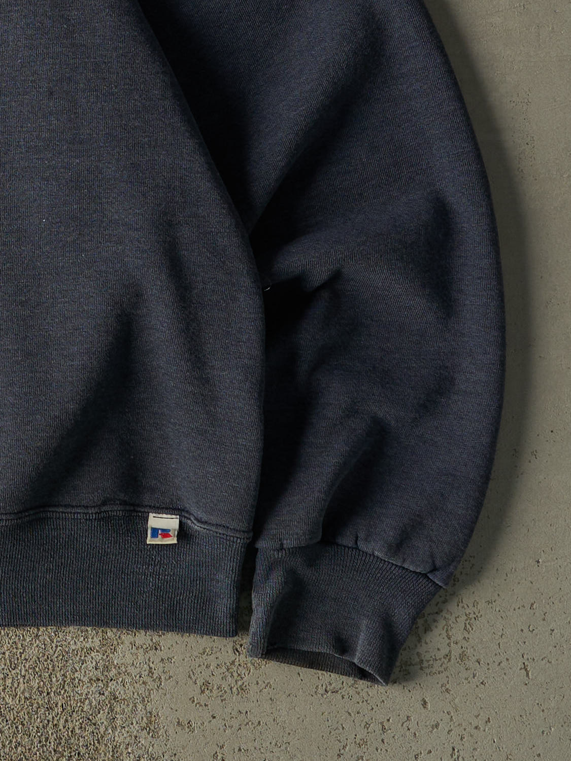 Vintage 90s Washed Blue Russell Athletic Blank Crewneck (XL)