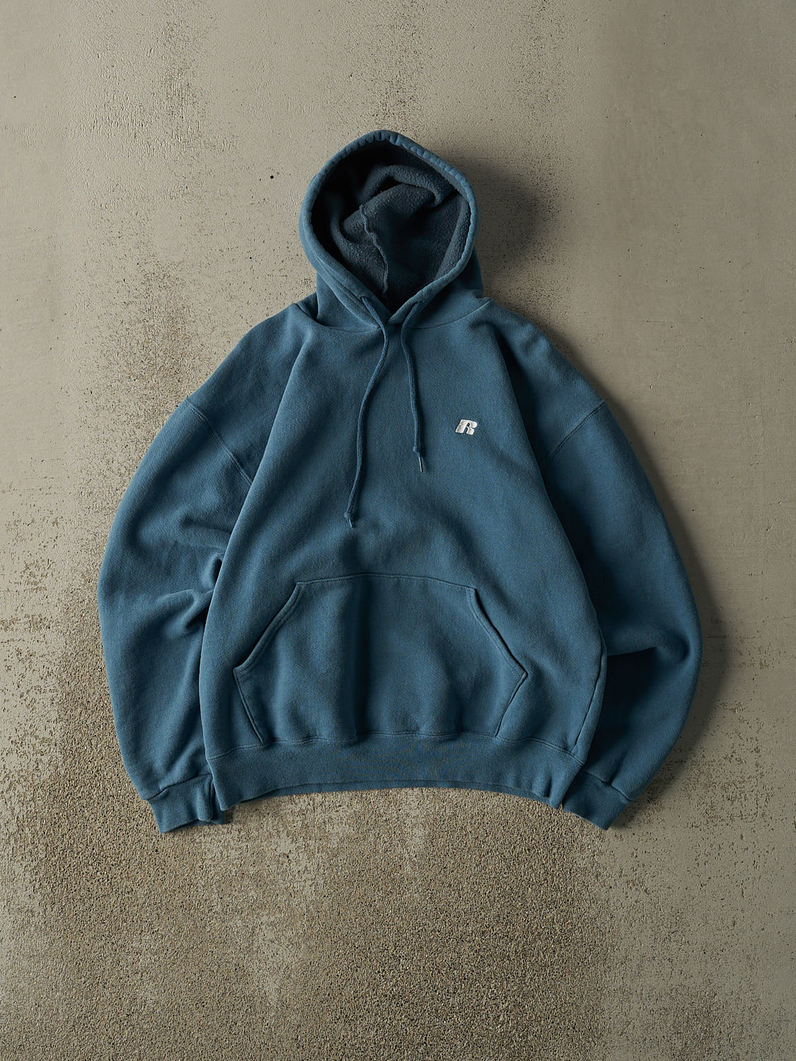 Vintage Y2K Teal Russell Athletic Embroidered Logo Hoodie (S)