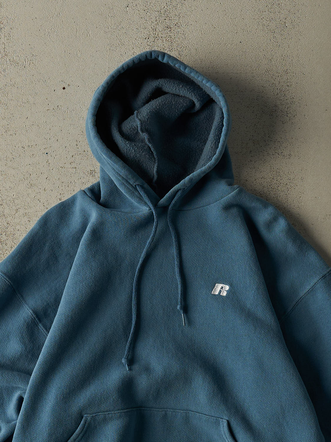 Vintage Y2K Teal Russell Athletic Embroidered Logo Hoodie (S)