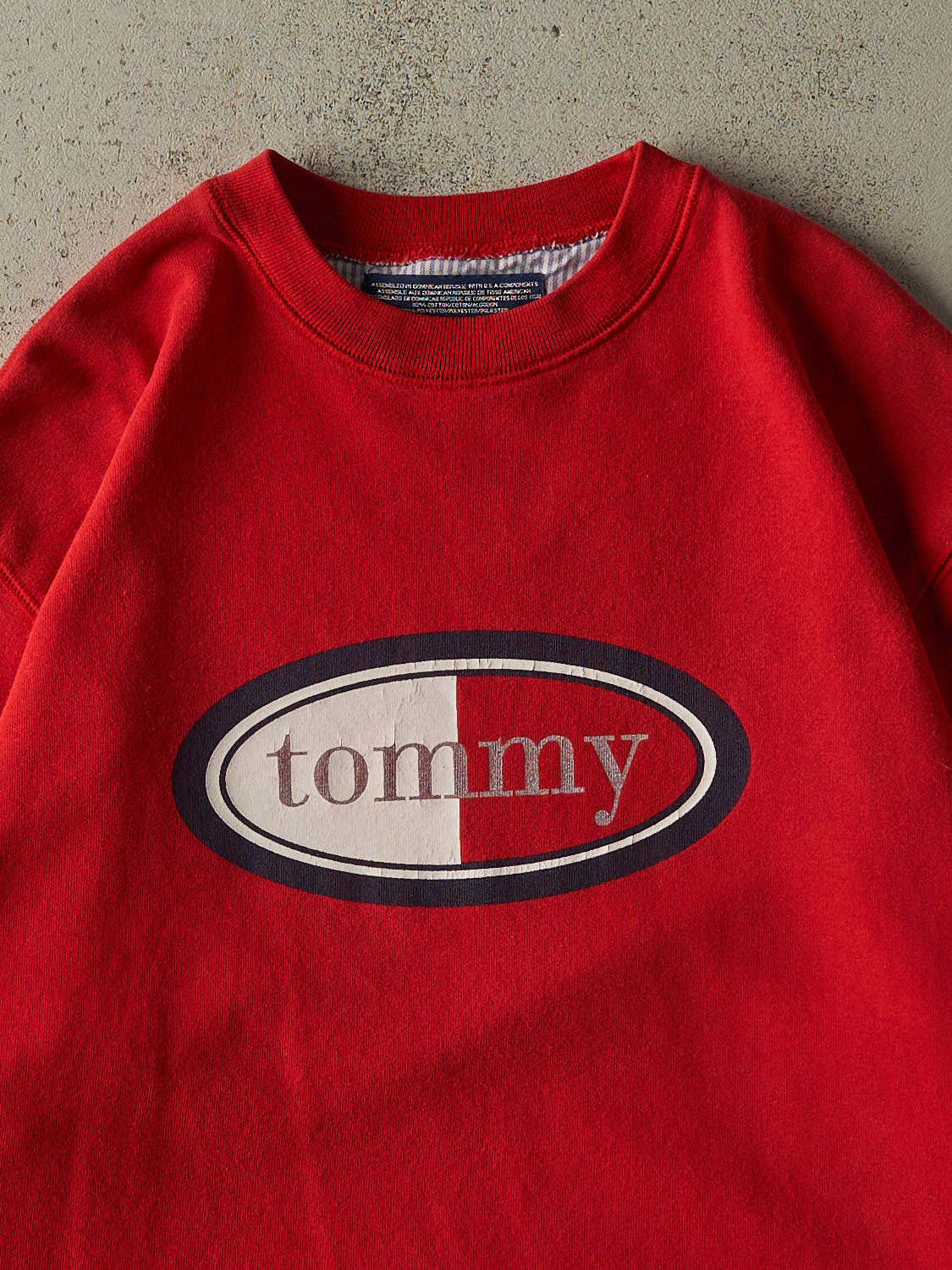 Vintage 90s Red Tommy Hilfiger Logo Crewneck (XL)