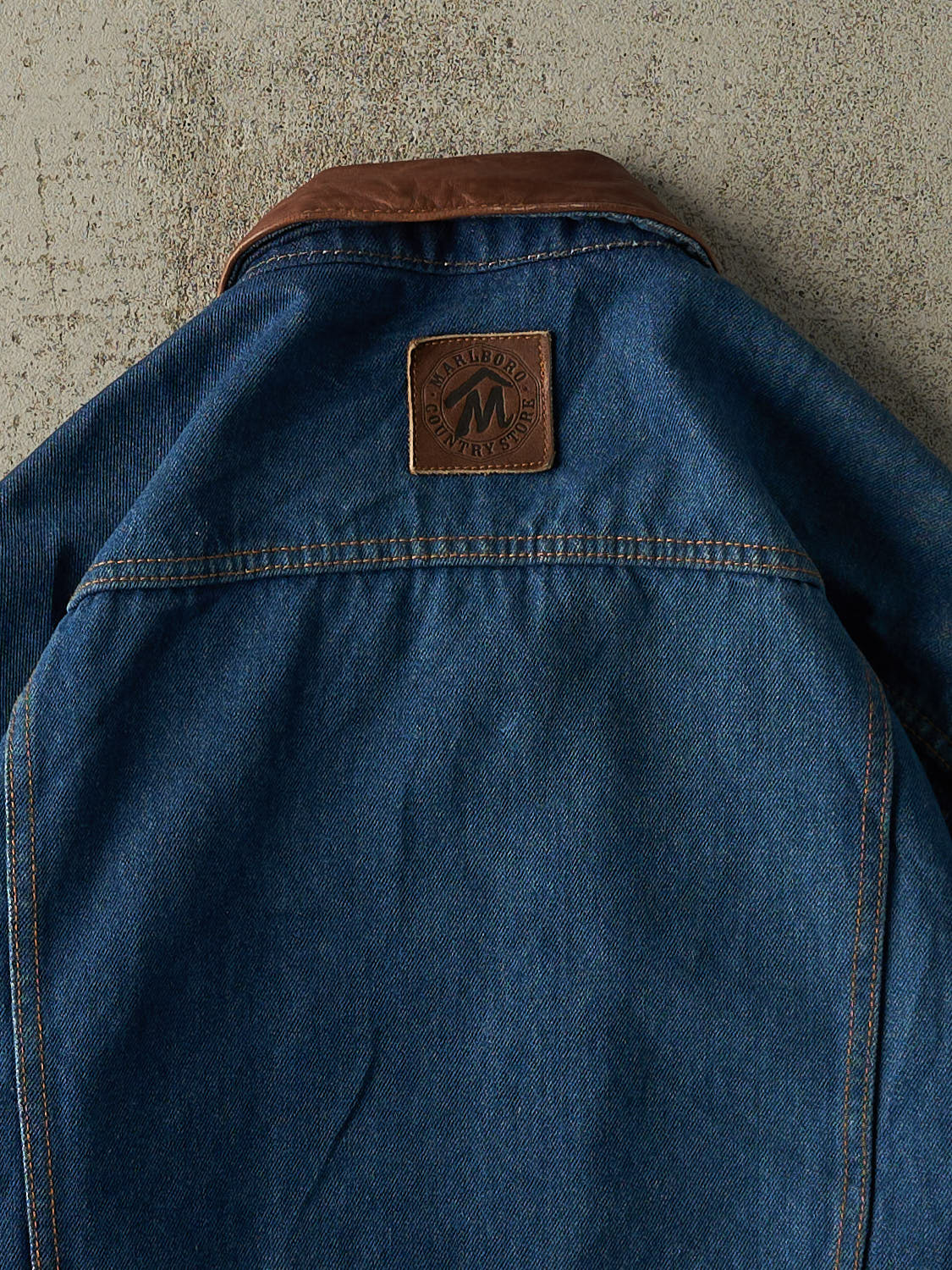Vintage 80s Dark Wash Marlboro Denim Jacket (M/L)