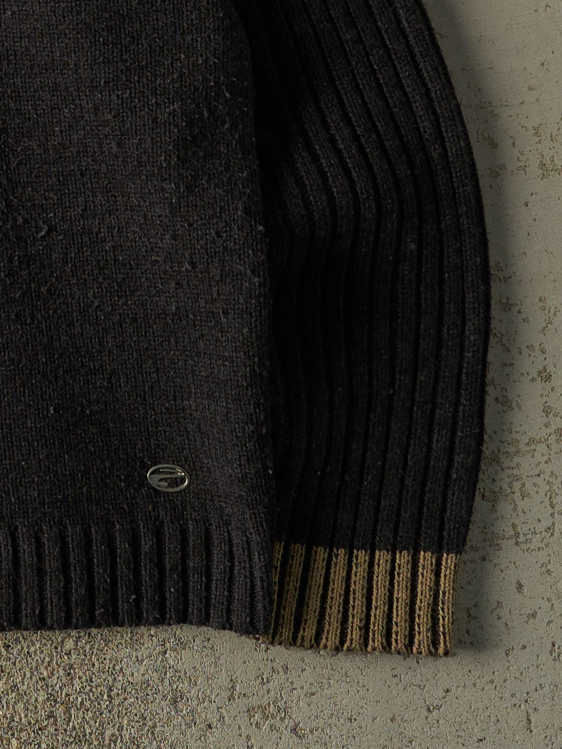 Vintage 90s Charcoal Grey & Beige Point Zero Knit Pullover (M)