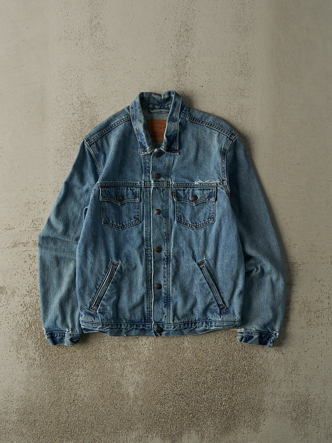 Vintage 90s Light Wash Levi's Orange Tab Jean Jacket (S)