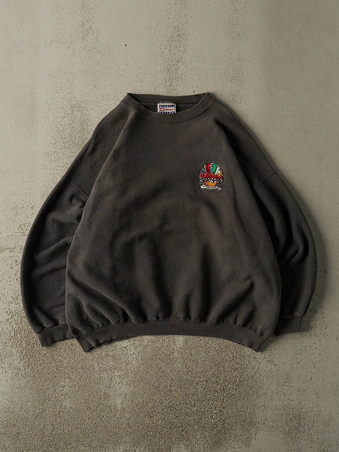 Vintage 00' Charcoal Grey Daytona Racing Embroidered Boxy Crewneck (XL)