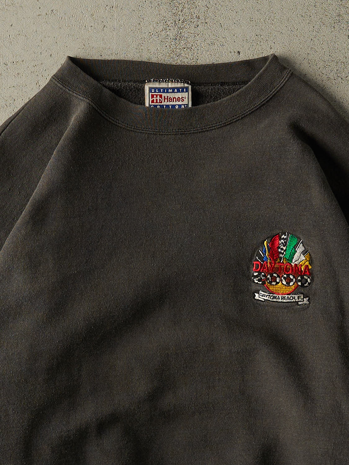 Vintage 00' Charcoal Grey Daytona Racing Embroidered Boxy Crewneck (XL)
