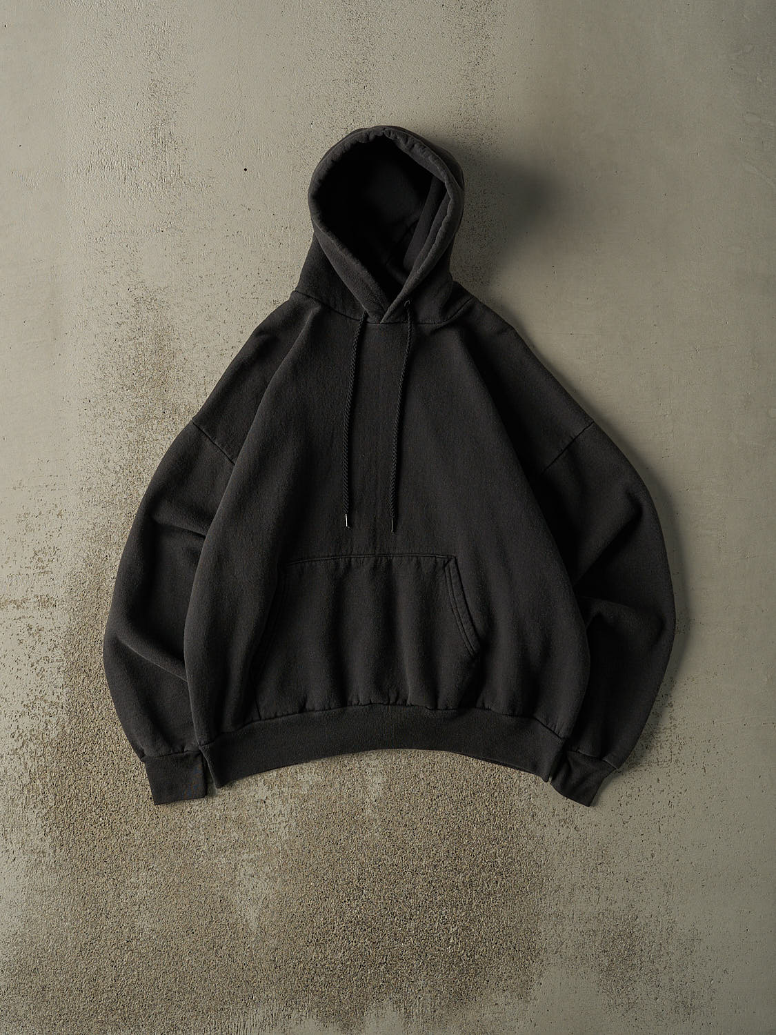 Vintage 90s Charcoal Grey Blank Hoodie (L)