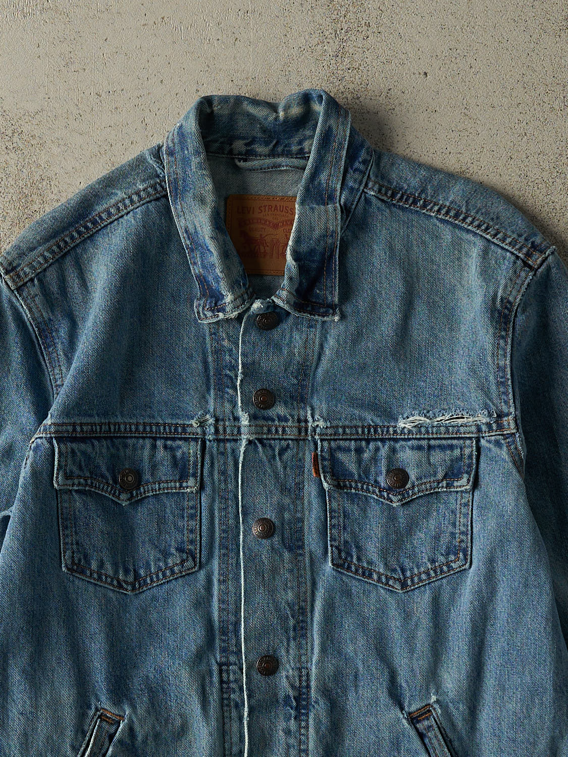 Vintage 90s Light Wash Levi's Orange Tab Jean Jacket (S)