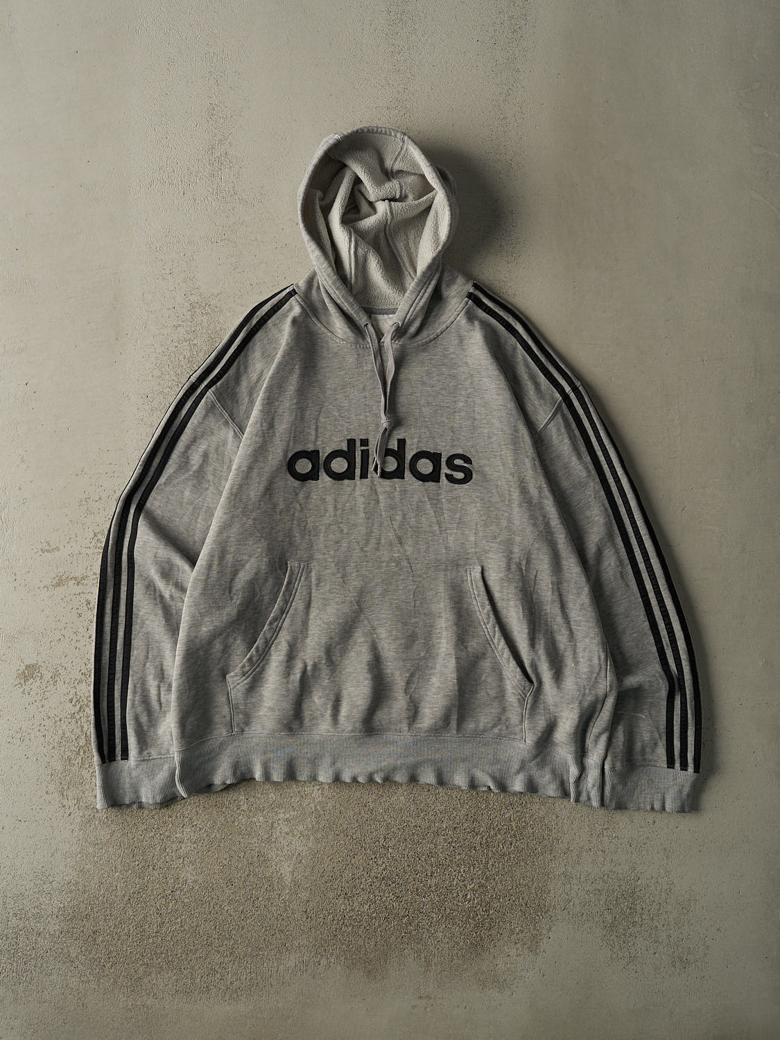 Vintage 90s Grey Adidas Embroidered Hoodie (XL/XXL)