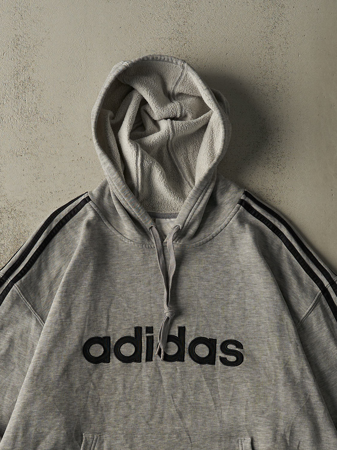 Vintage 90s Grey Adidas Embroidered Hoodie (XL/XXL)