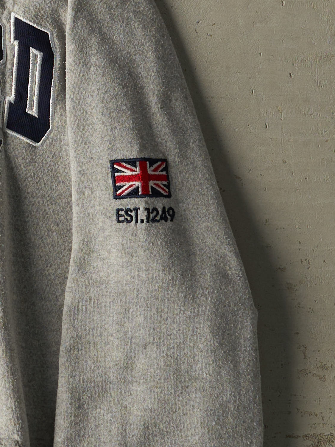 Vintage Y2K Grey Oxford University Embroidered Hoodie (M)