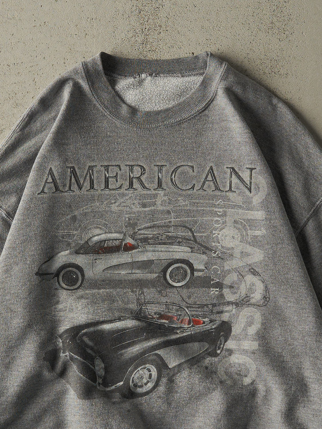 Vintage 90s Grey American Sports Car Crewneck (L)