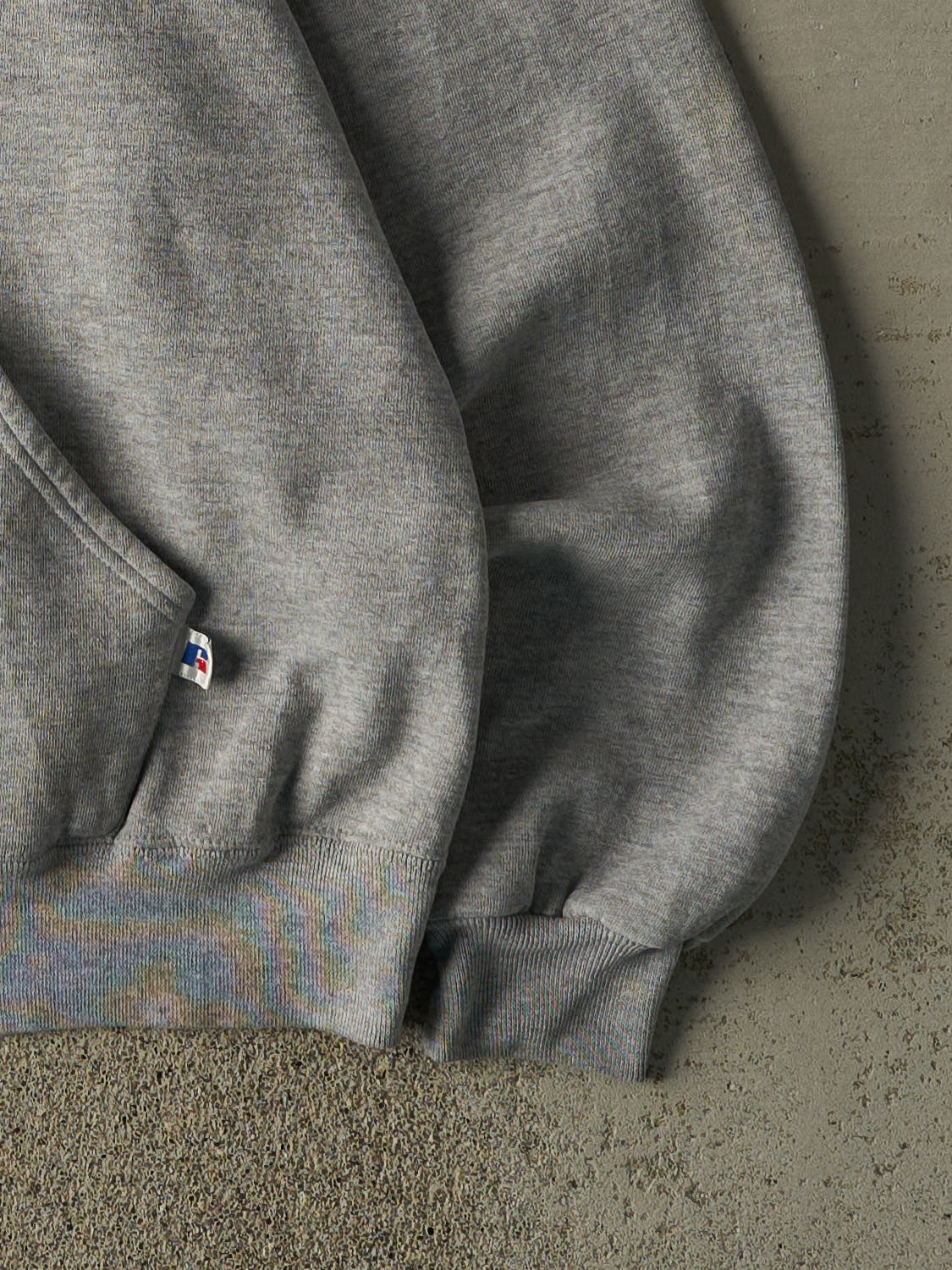 Vintage 90s Grey Russell Athletic Blank Hoodie (S/M)