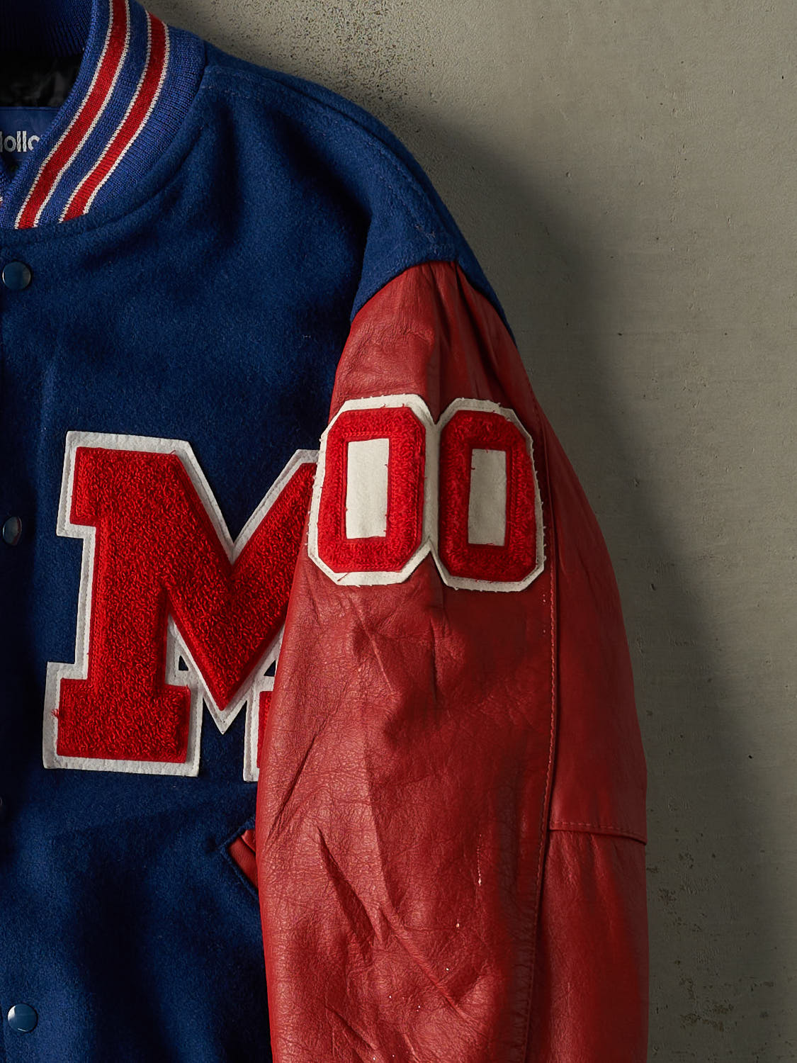 Vintage 98' Blue & Red Embroidered Varsity Jacket (L)