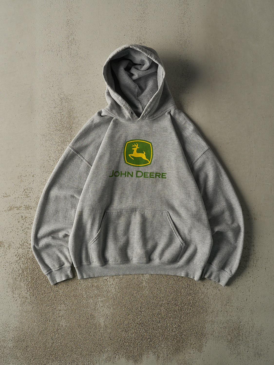 Vintage 90s Grey John Deere Logo Hoodie (M/L)