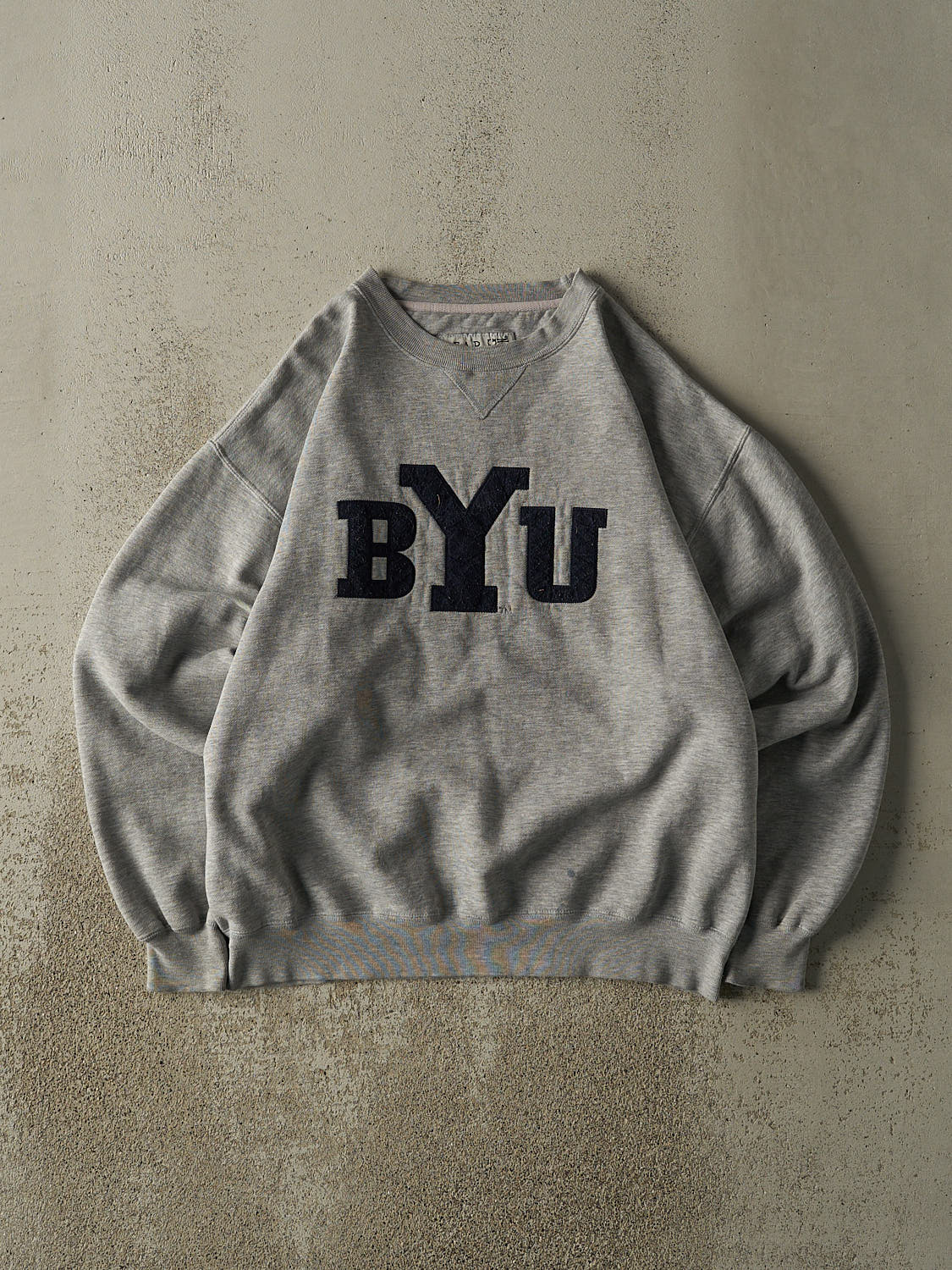 Vintage 90s Grey BYU Embroidered Crewneck (M)