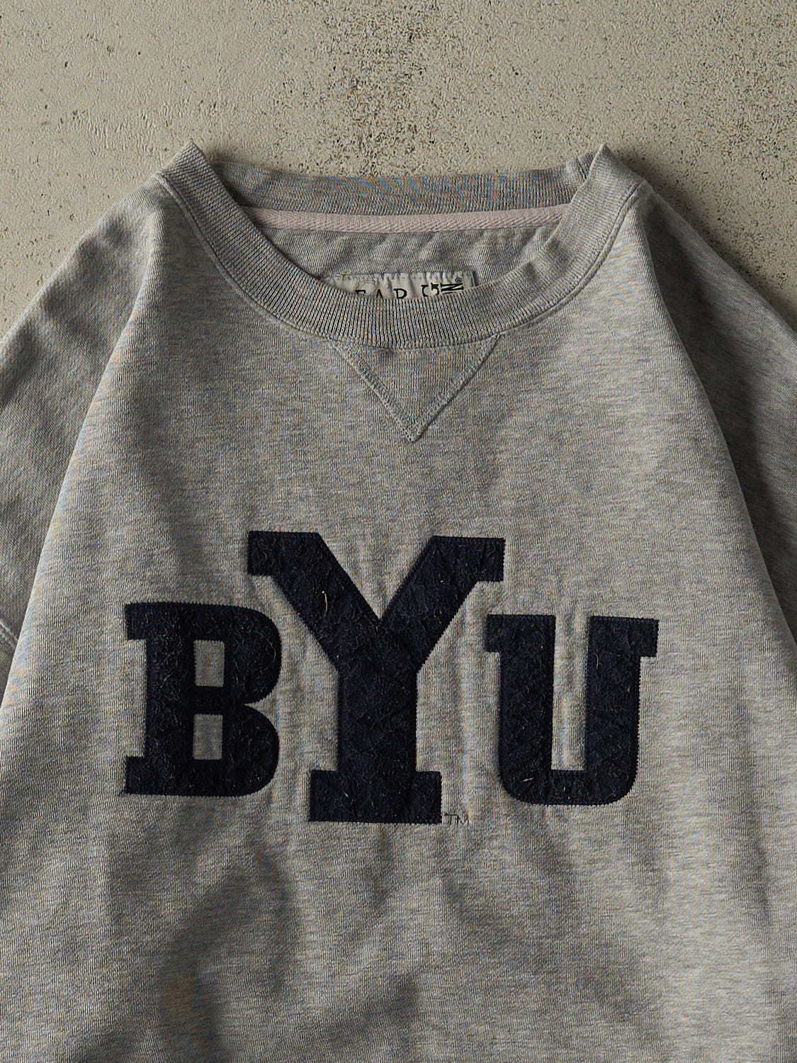 Vintage 90s Grey BYU Embroidered Crewneck (M)