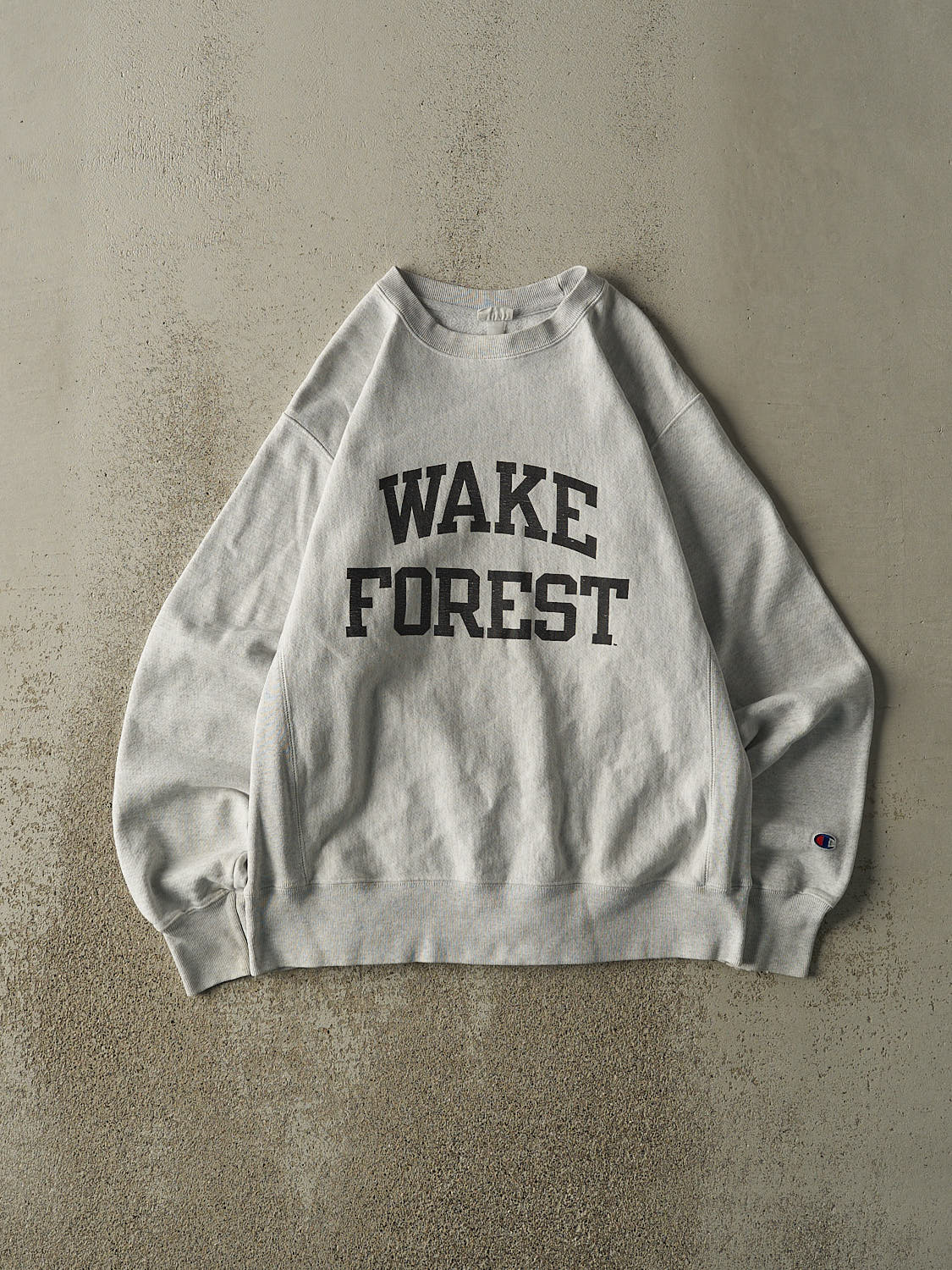 Vintage 90s Heather Grey Wake Forest Champion Reverse Weave Crewneck (S/M)
