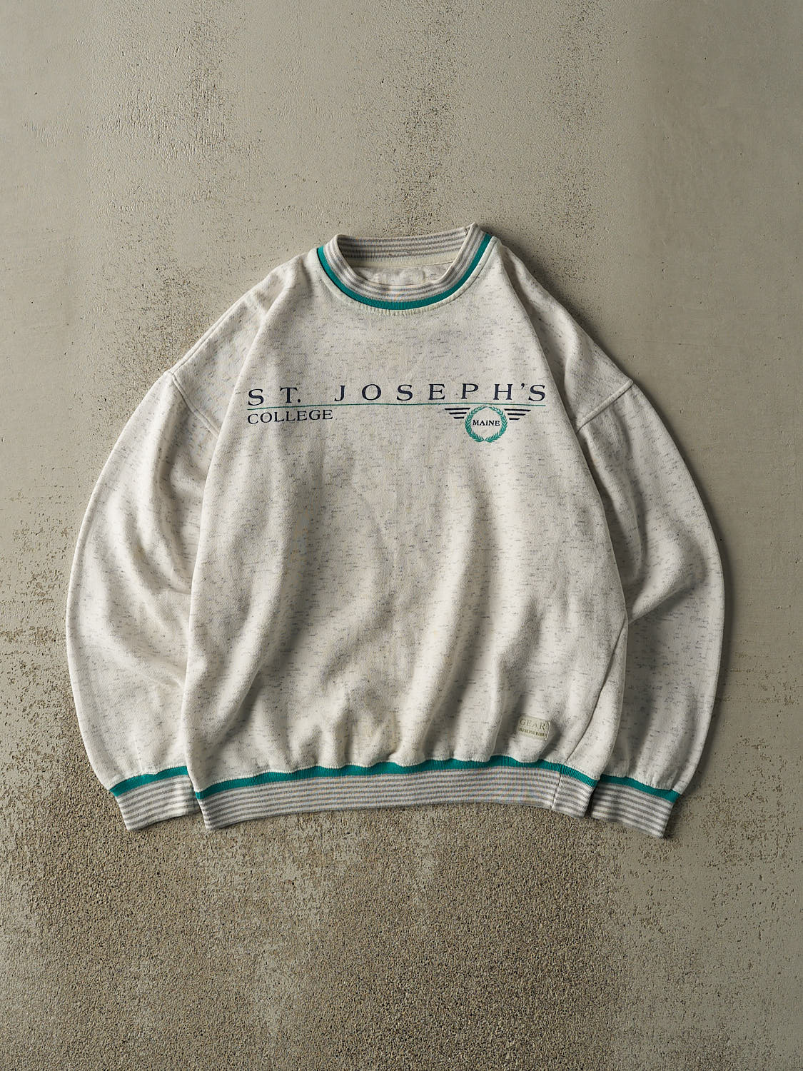 Vintage 80s Heather Grey St. Josephs College Ribbed Crewneck (M/L)