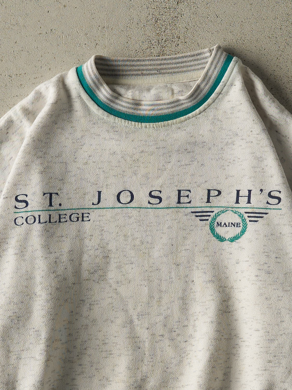 Vintage 80s Heather Grey St. Josephs College Ribbed Crewneck (M/L)