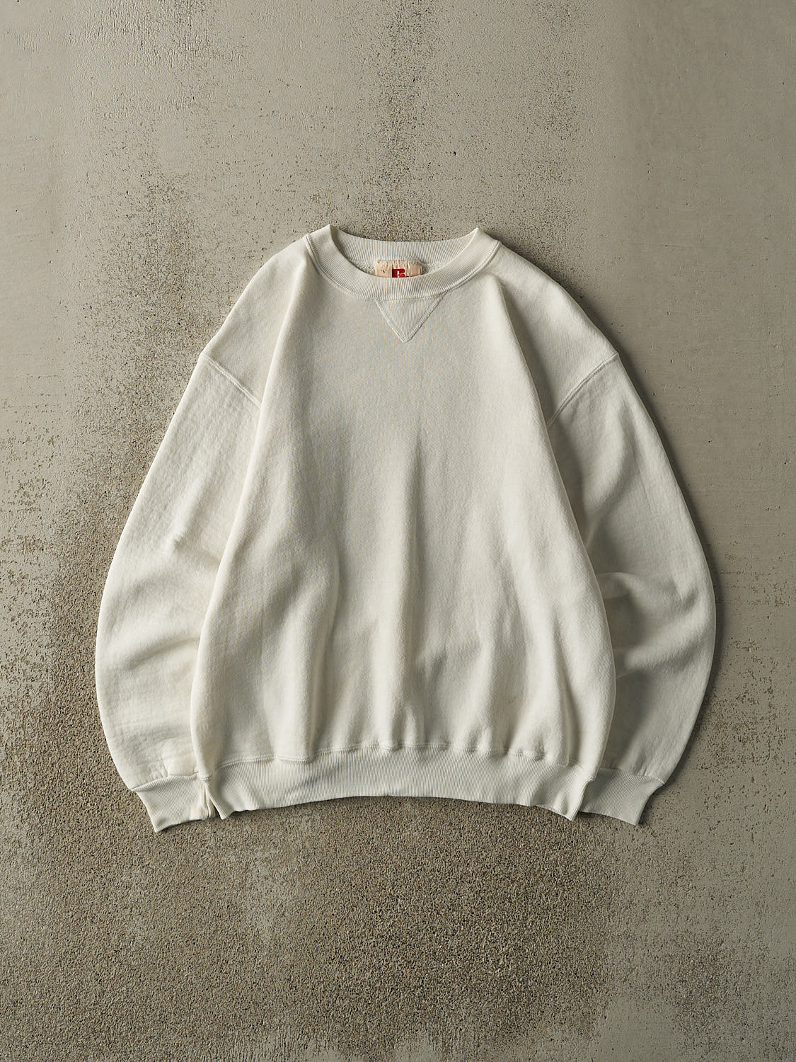 Vintage 80s White Russell Athletic Blank Crewneck (M)