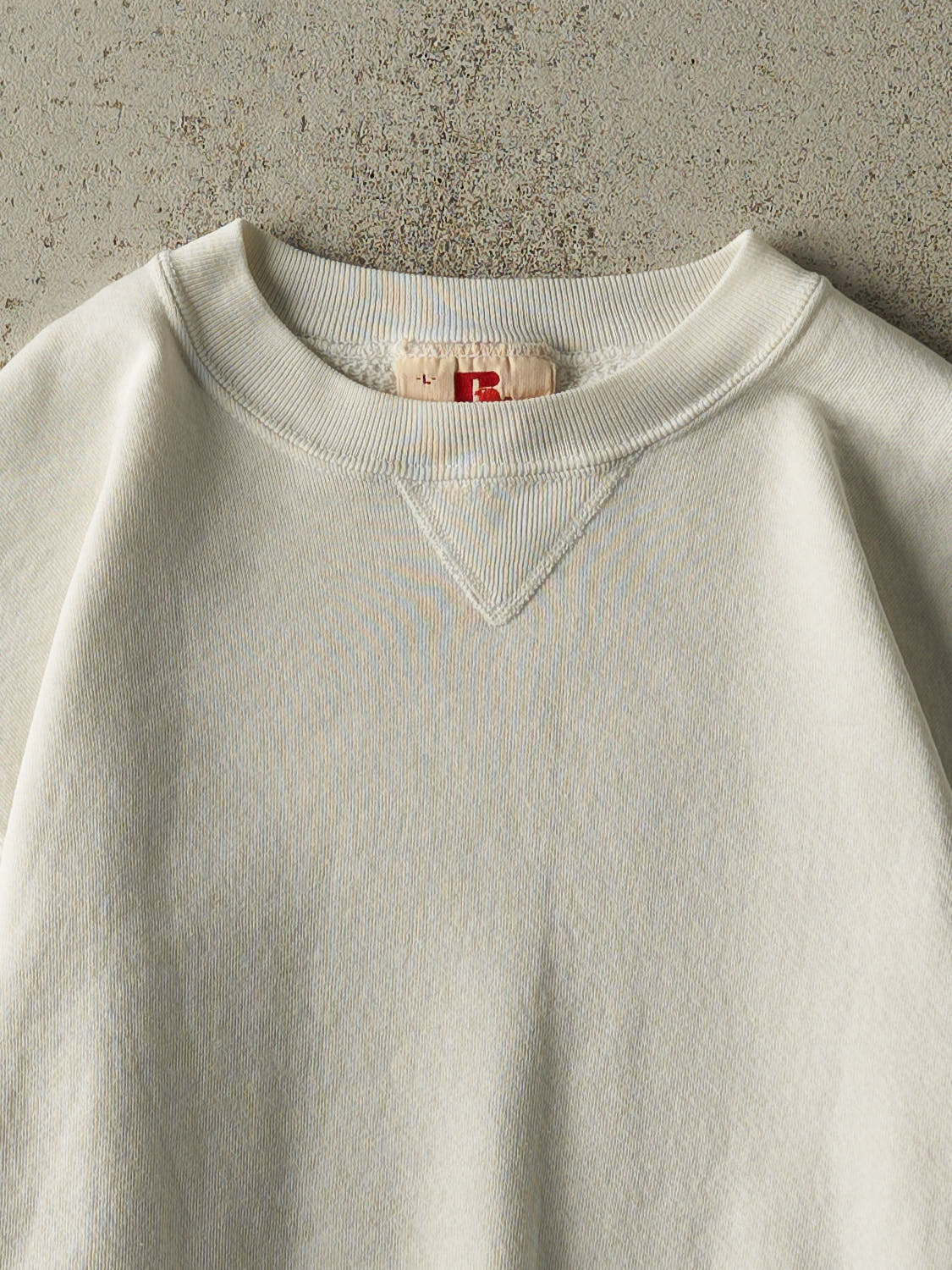 Vintage 80s White Russell Athletic Blank Crewneck (M)