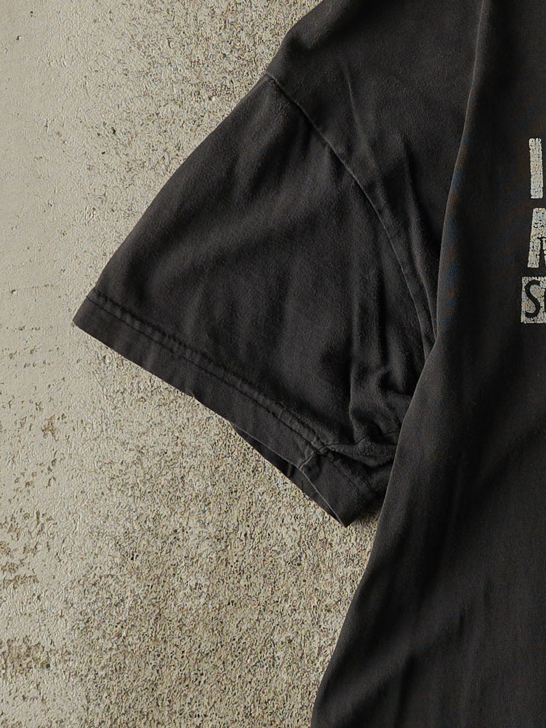 Vintage 90s Faded Black "I Called In Dead" Slogan Tee (S)