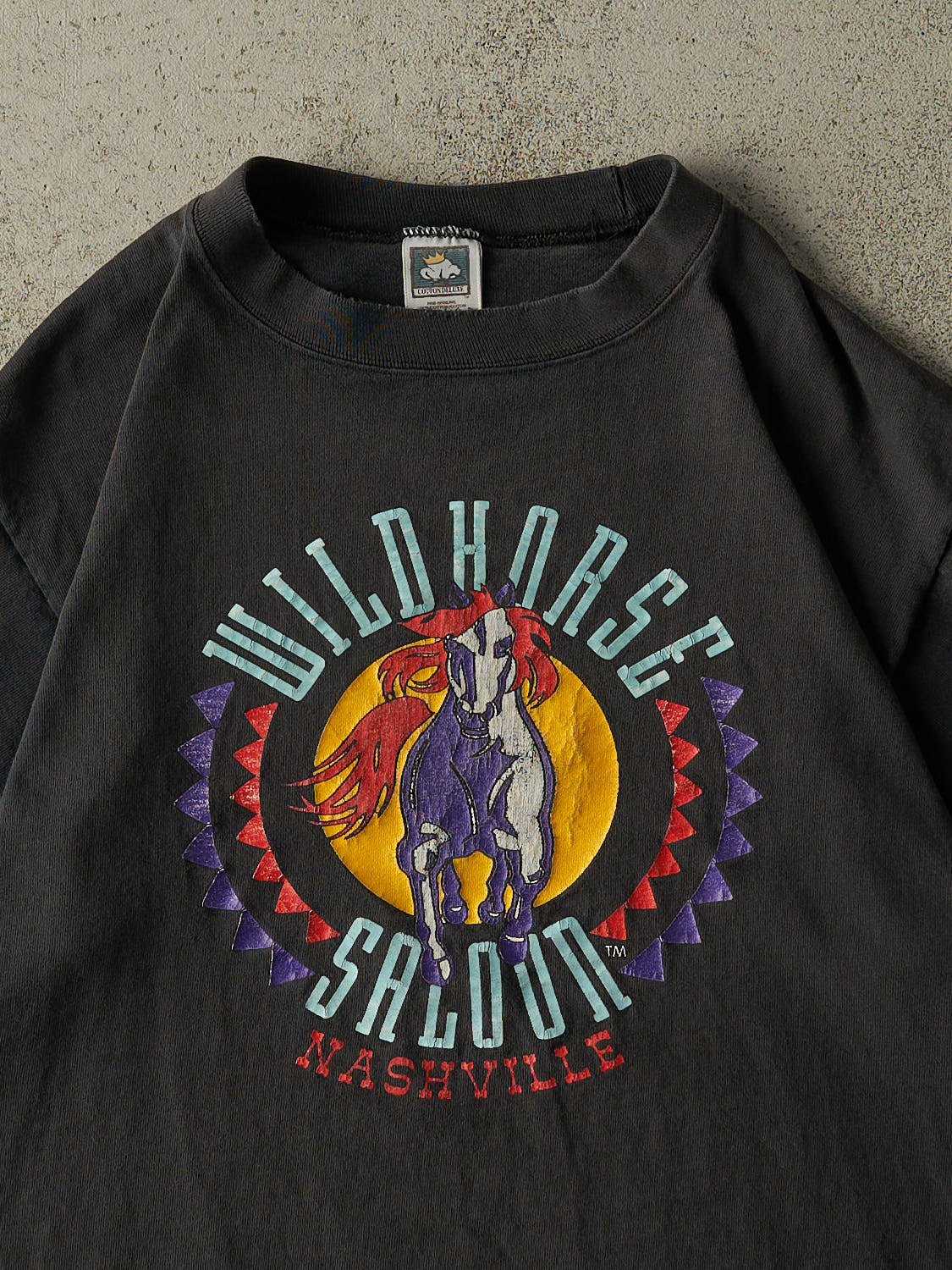 Vintage 90s Faded Black Wild Horse Saloon Tee (M/L)