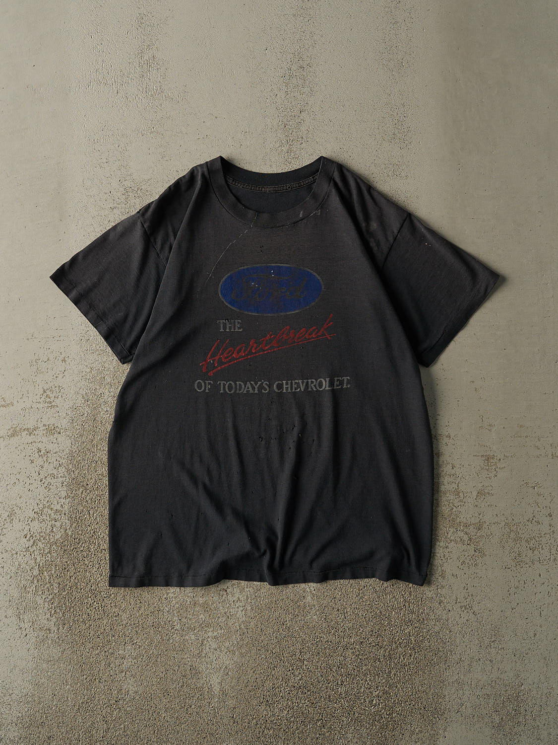Vintage 80s Faded Black Ford Single Stitch Tee (L)