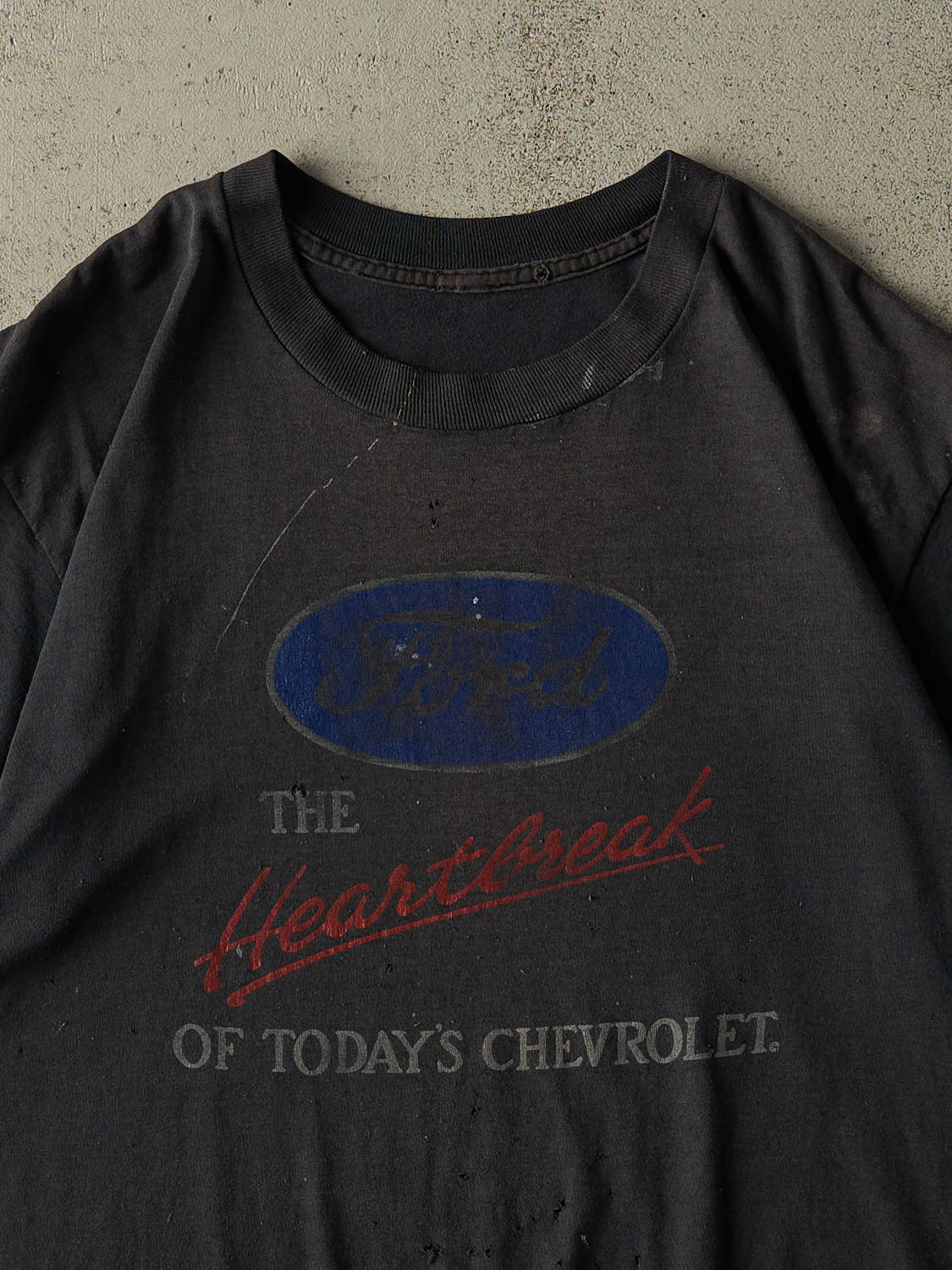 Vintage 80s Faded Black Ford Single Stitch Tee (L)