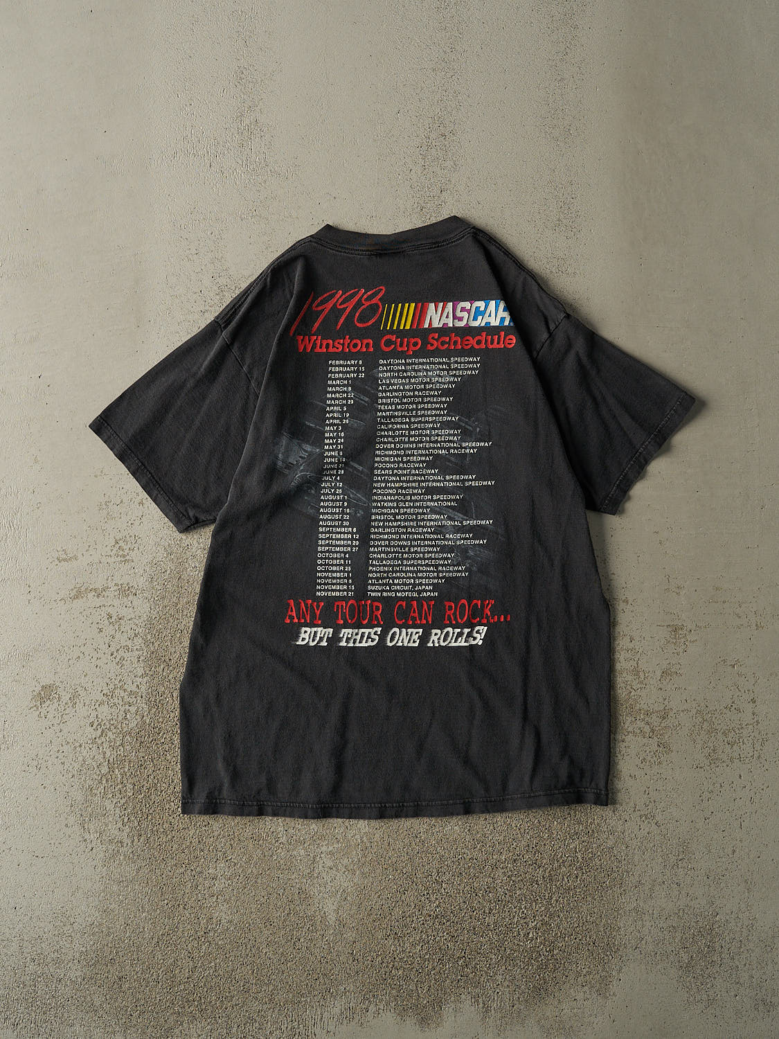 Vintage 98' Faded Black Nascar Winston Cup Series Tee (L/XL)
