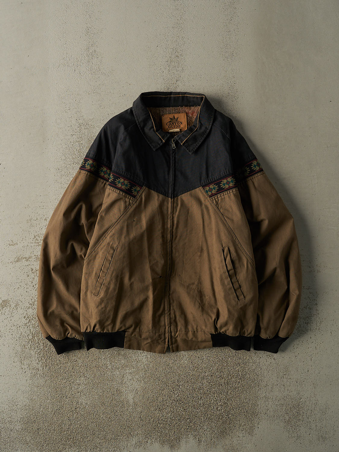 Vintage 80s Brown & Black Aztec Jacket (XL)