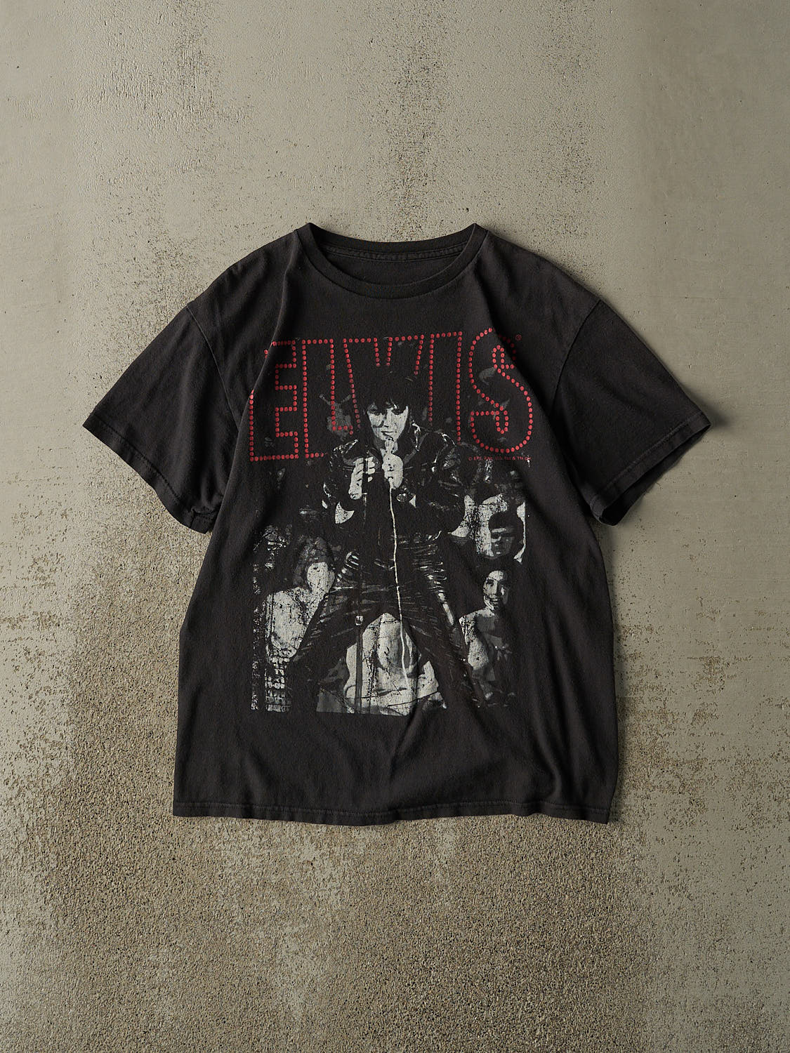 Vintage Y2K Black Elvis Tee (S/M)