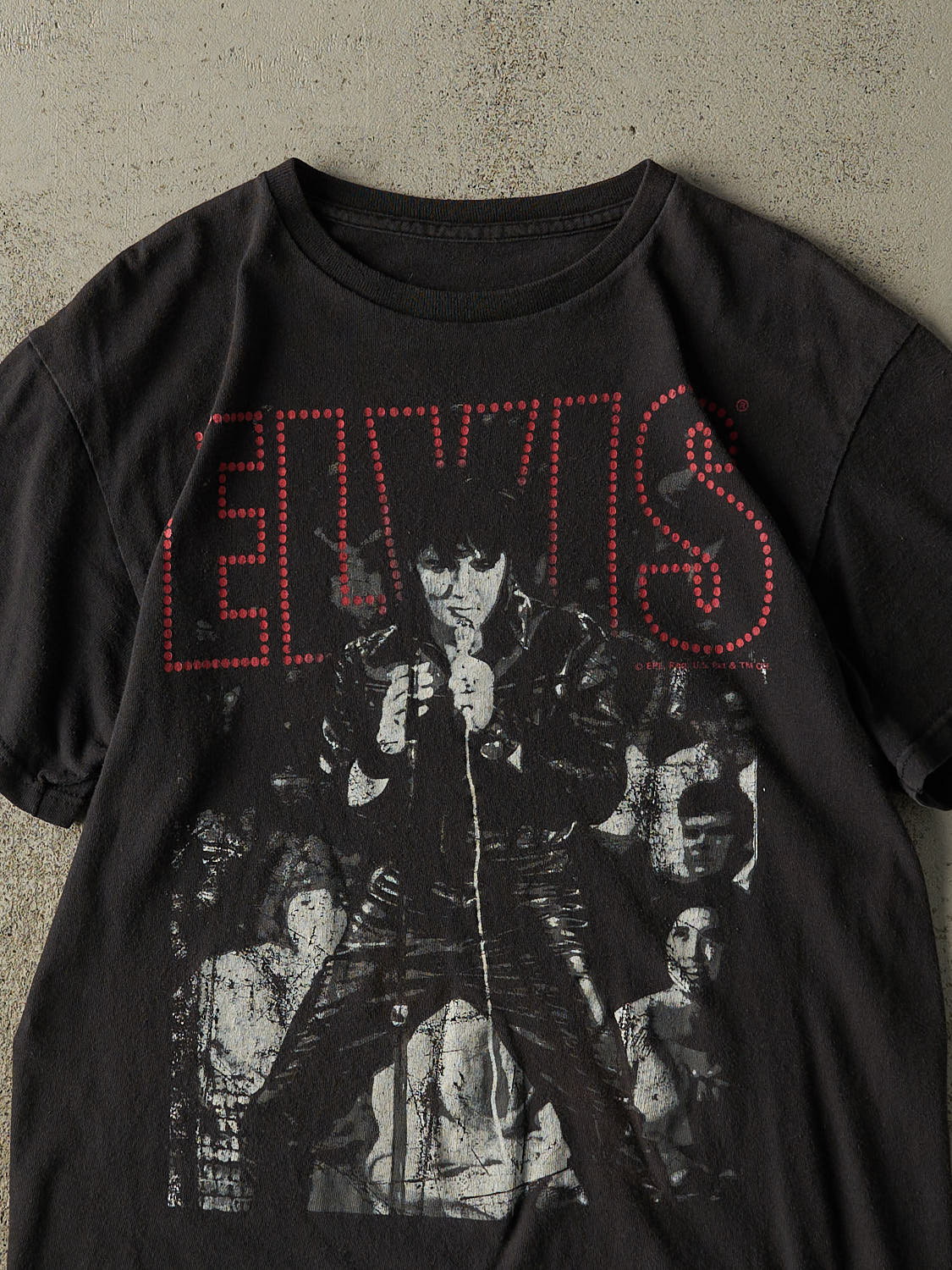 Vintage Y2K Black Elvis Tee (S/M)