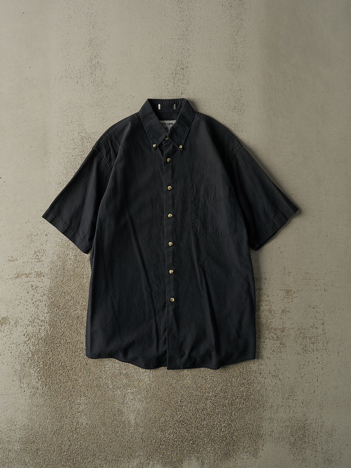 Vintage 90s Black Pierre Cardin Short Sleeve Button Up (M/L)
