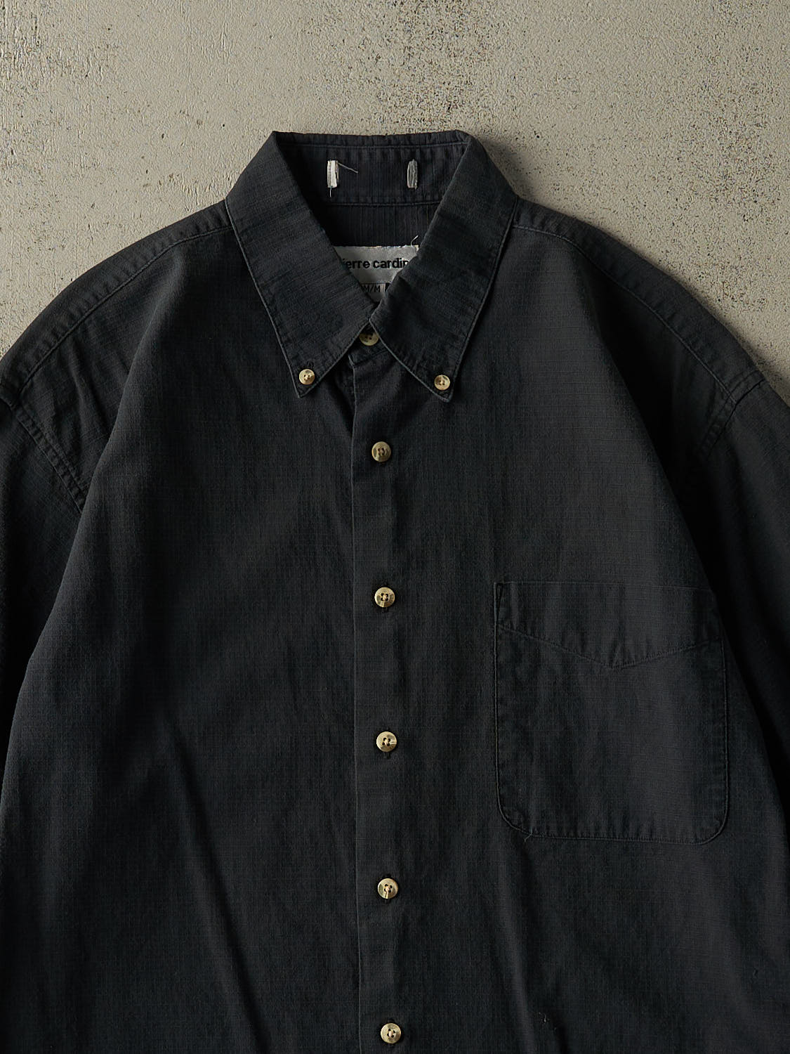 Vintage 90s Black Pierre Cardin Short Sleeve Button Up (M/L)