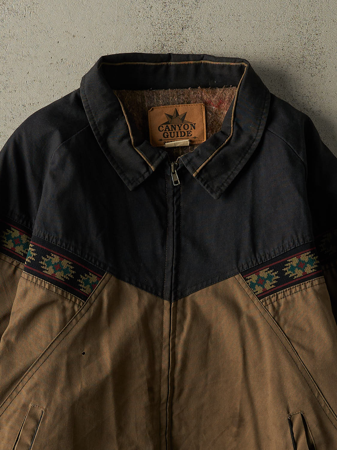 Vintage 80s Brown & Black Aztec Jacket (XL)
