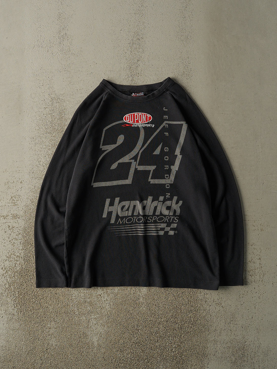 Vintage Y2K Black Jeff Gordon Nascar Racing Thermal Long Sleeve (M/L)